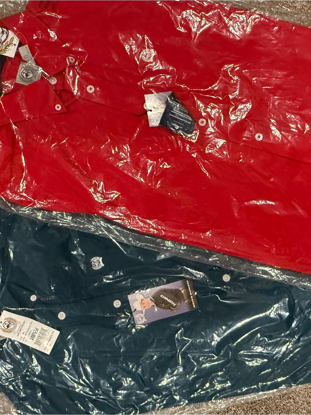 Cinch Kids Red & Teal Button Down Shirts